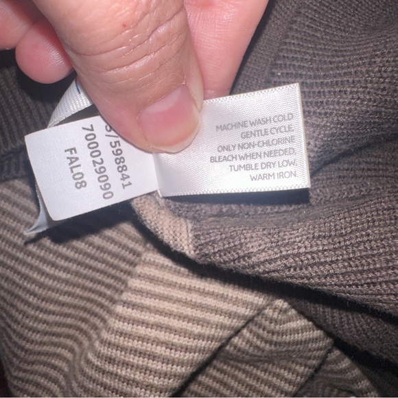 Old Navy Sweater Mens Large Argyle Brown Striped Long Sleeves 100% Cotton - Picture 7 of 8